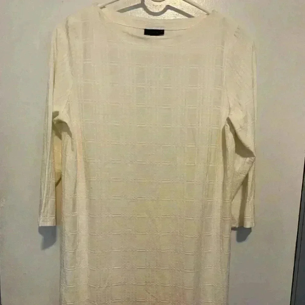 NWT Women's J Jill Wearever Collection Ivory Tunic Shirt
